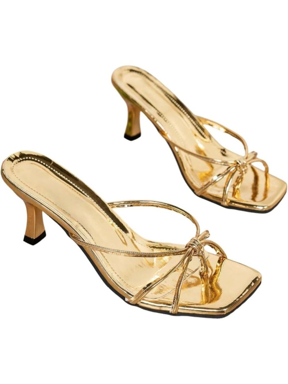 Women's Gold Open Toe Floral Kitten Heels Flower Summer Beach Sandals Heel